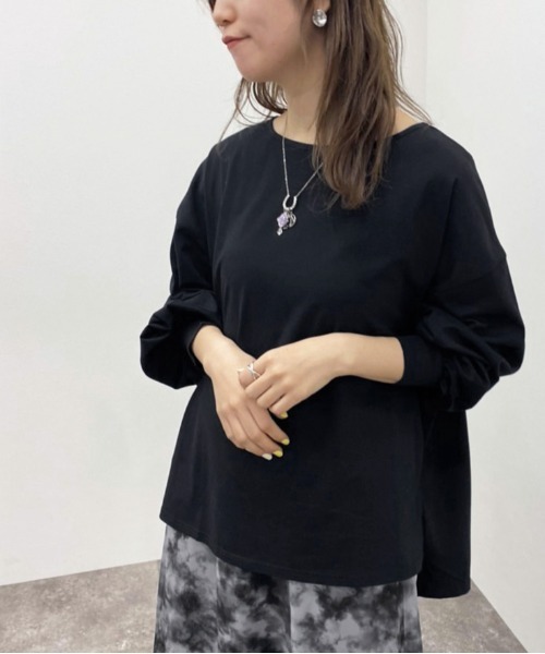 apres jour mignon(アプレジュールミニョン)の「シルケット袖ボリュームロンT【ZOZOTOWN限定アイテム】(Tシャツ/カットソー・レディース・ブラック/オフホワイト/グレイッシュベージュ・X-LARGE/フリー)」の19枚目の写真