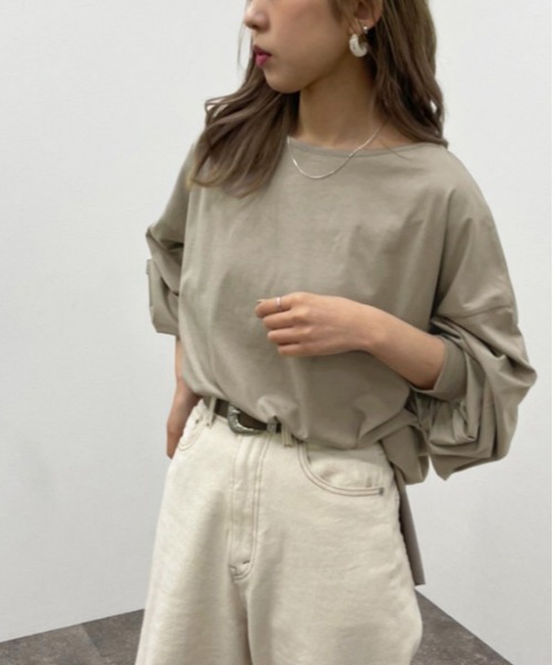 apres jour mignon(アプレジュールミニョン)の「シルケット袖ボリュームロンT【ZOZOTOWN限定アイテム】(Tシャツ/カットソー・レディース・ブラック/オフホワイト/グレイッシュベージュ・X-LARGE/フリー)」の20枚目の写真