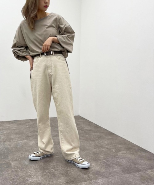 apres jour mignon(アプレジュールミニョン)の「シルケット袖ボリュームロンT【ZOZOTOWN限定アイテム】(Tシャツ/カットソー・レディース・ブラック/オフホワイト/グレイッシュベージュ・X-LARGE/フリー)」の6枚目の写真