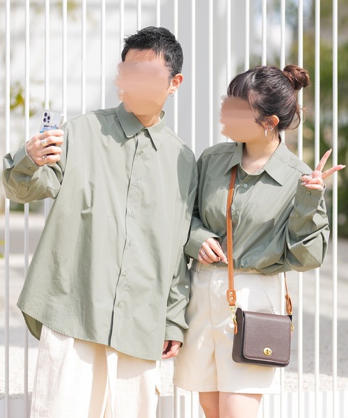 PairPair(ペアペア)の「レギュラーBIGシャツ(ユニセックス)(シャツ/ブラウス・メンズ・オフホワイト/チェック/ライトカーキ・FREE)」の3枚目の写真