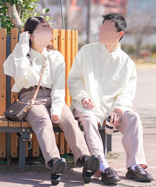 PairPair(ペアペア)の「レギュラーBIGシャツ(ユニセックス)(シャツ/ブラウス・メンズ・オフホワイト/チェック/ライトカーキ・FREE)」の8枚目の写真