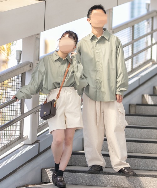 PairPair(ペアペア)の「レギュラーBIGシャツ(ユニセックス)(シャツ/ブラウス・メンズ・オフホワイト/チェック/ライトカーキ・FREE)」の18枚目の写真