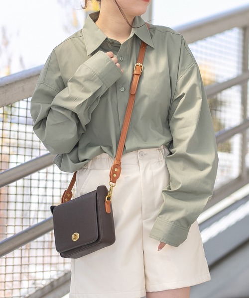 PairPair(ペアペア)の「レギュラーBIGシャツ(ユニセックス)(シャツ/ブラウス・メンズ・オフホワイト/チェック/ライトカーキ・FREE)」の9枚目の写真