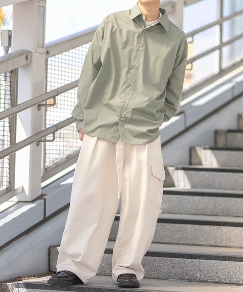 PairPair(ペアペア)の「レギュラーBIGシャツ(ユニセックス)(シャツ/ブラウス・メンズ・オフホワイト/チェック/ライトカーキ・FREE)」の14枚目の写真