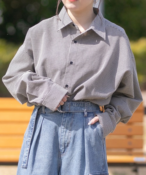 PairPair(ペアペア)の「レギュラーBIGシャツ(ユニセックス)(シャツ/ブラウス・メンズ・オフホワイト/チェック/ライトカーキ・FREE)」の20枚目の写真