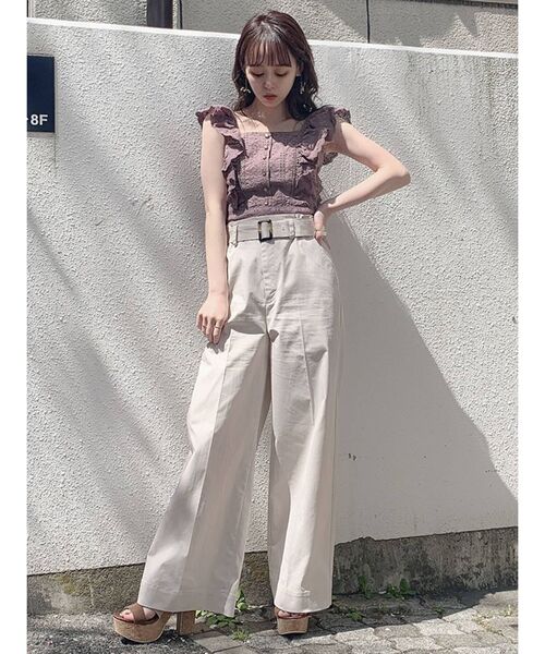 dazzlin（ダズリン）の「フリルコットンショートビスチェ（シャツ/ブラウス・レディース・ブラック/オフホワイト/モカ・SMALL/MEDIUM）」の15枚目の写真