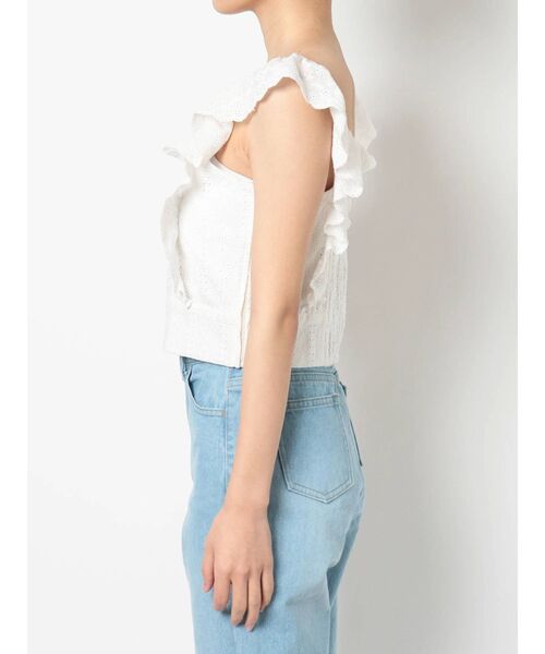 dazzlin（ダズリン）の「フリルコットンショートビスチェ（シャツ/ブラウス・レディース・ブラック/オフホワイト/モカ・SMALL/MEDIUM）」の21枚目の写真