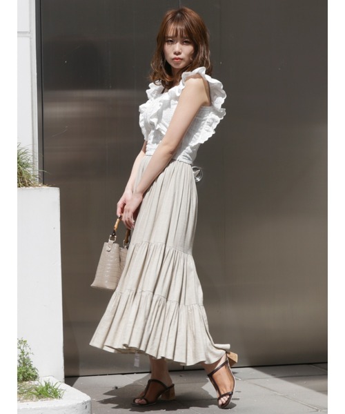 dazzlin（ダズリン）の「フリルコットンショートビスチェ（シャツ/ブラウス・レディース・ブラック/オフホワイト/モカ・SMALL/MEDIUM）」の19枚目の写真