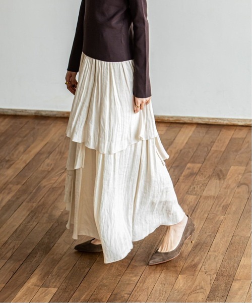 Noble（ノーブル）の「ランダムティアードロングスカート3◆（スカート・レディース・オフホワイト・FREE）」の17枚目の写真
