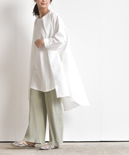 rps（アールピーエス）の「バンドカラードルマンブラウスチュニック（シャツ/ブラウス・レディース・チャコールグレー/オフホワイト/ブルー・M）」の17枚目の写真