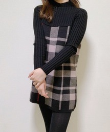 fiere（フィエール）の「バスト切り替えチェックワンピース／チュニックワンピース（ワンピース）」