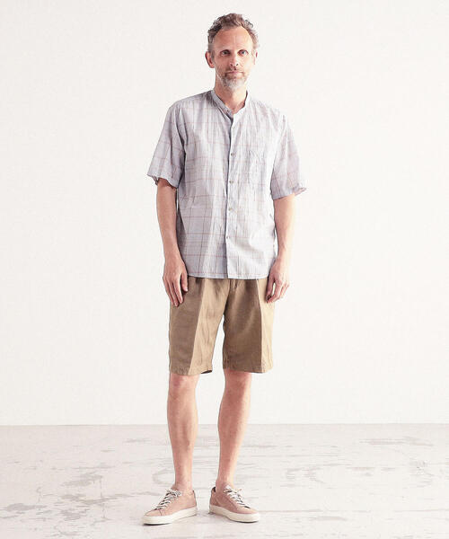 TOMORROWLAND （トゥモローランド）の「レーヨンリネンツイル 2プリーツイージーショートパンツ（その他パンツ・メンズ・ブラック/ベージュ・L/M/S/XS）」の4枚目の写真