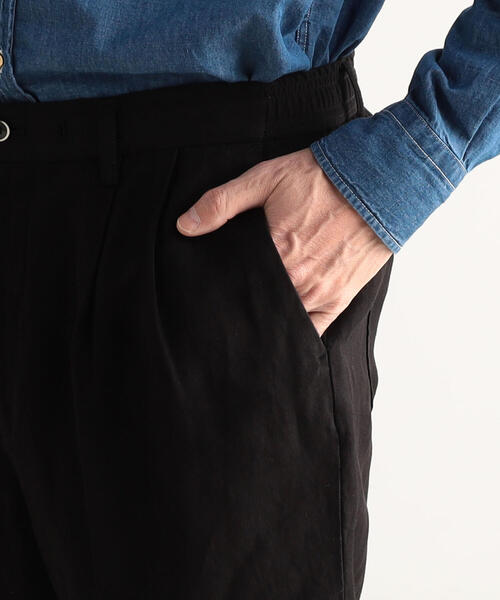 TOMORROWLAND （トゥモローランド）の「レーヨンリネンツイル 2プリーツイージーショートパンツ（その他パンツ・メンズ・ブラック/ベージュ・L/M/S/XS）」の12枚目の写真