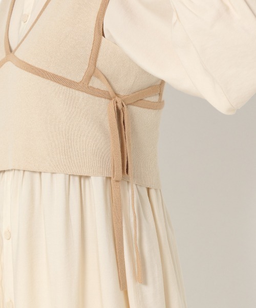 mysty woman(ミスティウーマン)の「サイドリボンニットビスチェ 947455(ニット/セーター・レディース・ブラック/カーキ/アイボリー・FREE)」の14枚目の写真