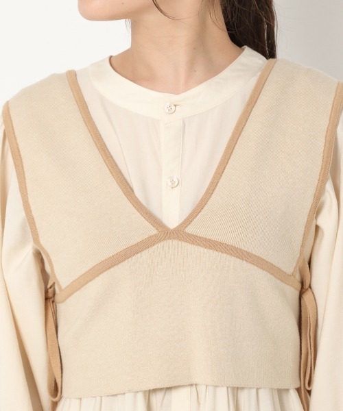 mysty woman(ミスティウーマン)の「サイドリボンニットビスチェ 947455(ニット/セーター・レディース・ブラック/カーキ/アイボリー・FREE)」の16枚目の写真