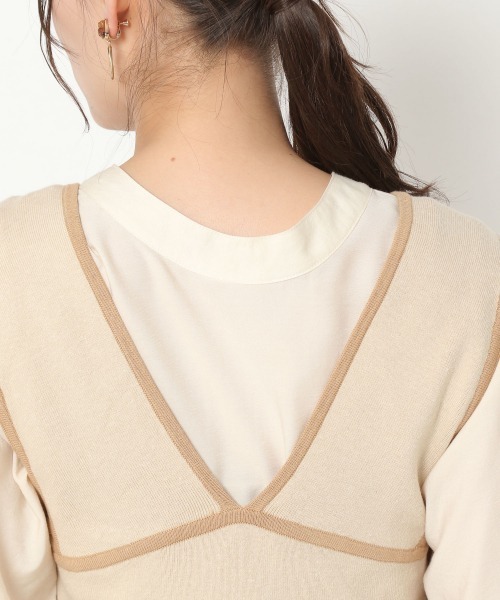 mysty woman(ミスティウーマン)の「サイドリボンニットビスチェ 947455(ニット/セーター・レディース・ブラック/カーキ/アイボリー・FREE)」の5枚目の写真