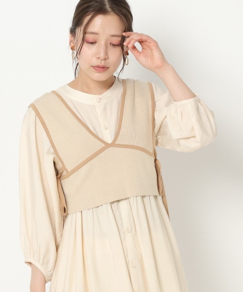 mysty woman(ミスティウーマン)の「サイドリボンニットビスチェ 947455(ニット/セーター・レディース・ブラック/カーキ/アイボリー・FREE)」の17枚目の写真