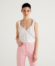 BENETTON (UNITED COLORS OF BENETTON) | リヨセルショルダーギャザースリーブトップス(キャミソール)