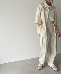 CANAL JEAN | via j(ヴィアジェイ) 5分袖コットンシャツ(シャツ/ブラウス)