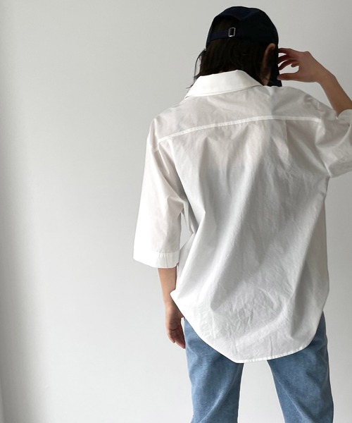 CANAL JEAN（キャナルジーン）の「via j(ヴィアジェイ) 5分袖コットンシャツ（シャツ/ブラウス・レディース・ホワイト/イエロー・ONE SIZE）」の11枚目の写真