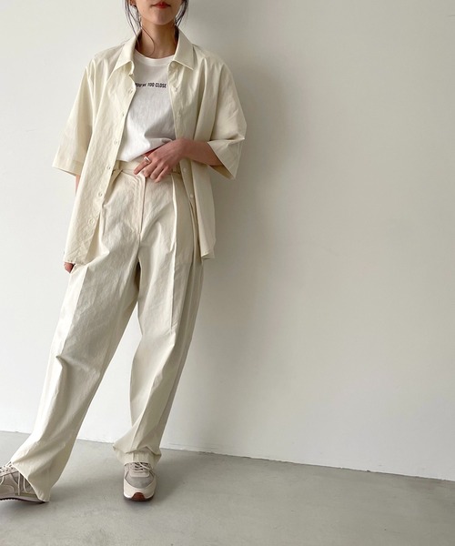 CANAL JEAN（キャナルジーン）の「via j(ヴィアジェイ) 5分袖コットンシャツ（シャツ/ブラウス・レディース・ホワイト/イエロー・ONE SIZE）」の3枚目の写真