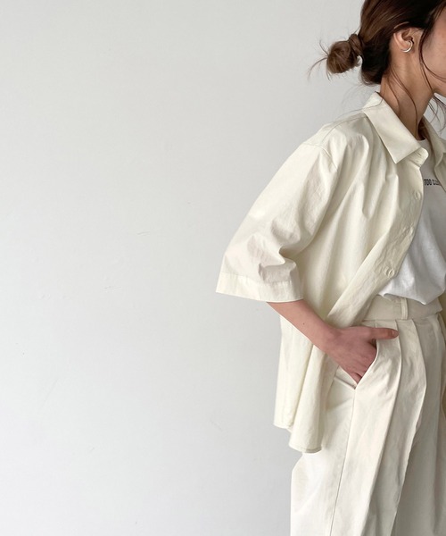 CANAL JEAN（キャナルジーン）の「via j(ヴィアジェイ) 5分袖コットンシャツ（シャツ/ブラウス・レディース・ホワイト/イエロー・ONE SIZE）」の12枚目の写真