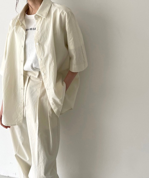 CANAL JEAN（キャナルジーン）の「via j(ヴィアジェイ) 5分袖コットンシャツ（シャツ/ブラウス・レディース・ホワイト/イエロー・ONE SIZE）」の6枚目の写真