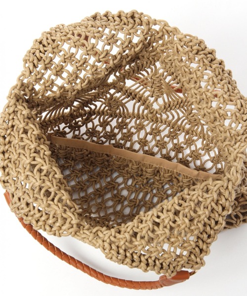 studio CLIP（スタディオクリップ）の「ワックスコードマクラメトートバッグ（トートバッグ・レディース・ベージュ/グレー/レッド・FREE）」の6枚目の写真