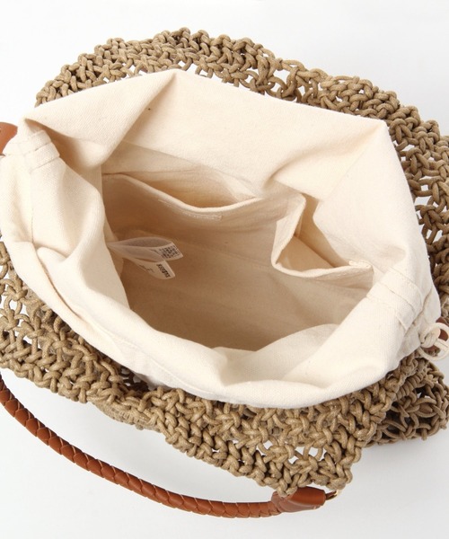 studio CLIP（スタディオクリップ）の「ワックスコードマクラメトートバッグ（トートバッグ・レディース・ベージュ/グレー/レッド・FREE）」の9枚目の写真