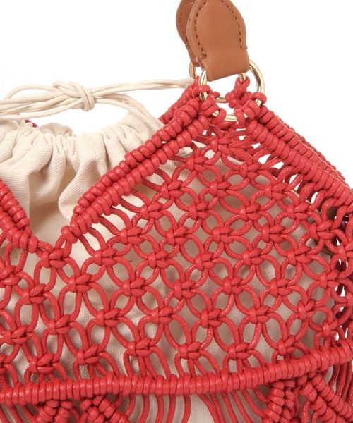 studio CLIP（スタディオクリップ）の「ワックスコードマクラメトートバッグ（トートバッグ・レディース・ベージュ/グレー/レッド・FREE）」の13枚目の写真