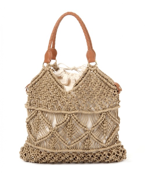 studio CLIP（スタディオクリップ）の「ワックスコードマクラメトートバッグ（トートバッグ・レディース・ベージュ/グレー/レッド・FREE）」の20枚目の写真