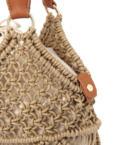 studio CLIP（スタディオクリップ）の「ワックスコードマクラメトートバッグ（トートバッグ・レディース・ベージュ/グレー/レッド・FREE）」の14枚目の写真