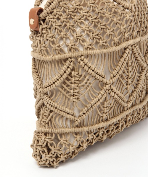 studio CLIP（スタディオクリップ）の「ワックスコードマクラメトートバッグ（トートバッグ・レディース・ベージュ/グレー/レッド・FREE）」の16枚目の写真