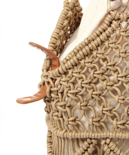 studio CLIP（スタディオクリップ）の「ワックスコードマクラメトートバッグ（トートバッグ・レディース・ベージュ/グレー/レッド・FREE）」の21枚目の写真