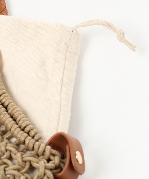 studio CLIP（スタディオクリップ）の「ワックスコードマクラメトートバッグ（トートバッグ・レディース・ベージュ/グレー/レッド・FREE）」の8枚目の写真