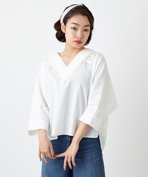 ふりふ（フリフ）の「【キクマツバメ・花天井】刺繍着物衿ブラウス（シャツ/ブラウス）」