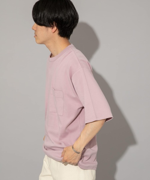 ITEMS URBANRESEARCH（アイテムズ アーバンリサーチ）の「コンパクトスムース ポケットTシャツ（Tシャツ/カットソー・メンズ・ベージュ/ホワイト/ブラック/ピンク・MEDIUM/LARGE）」の8枚目の写真