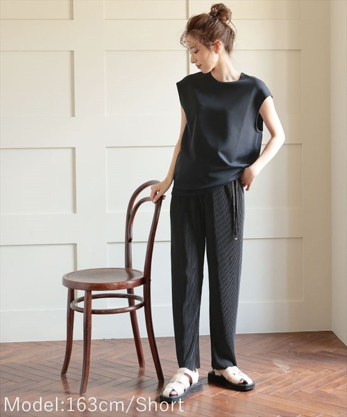 DONOBAN（ドノバン）の「セルフカット インサイドスリットプリーツパンツ（その他パンツ・レディース・ブラック/ベージュ/ピンク/イエロー・SHORT/LONG）」の9枚目の写真