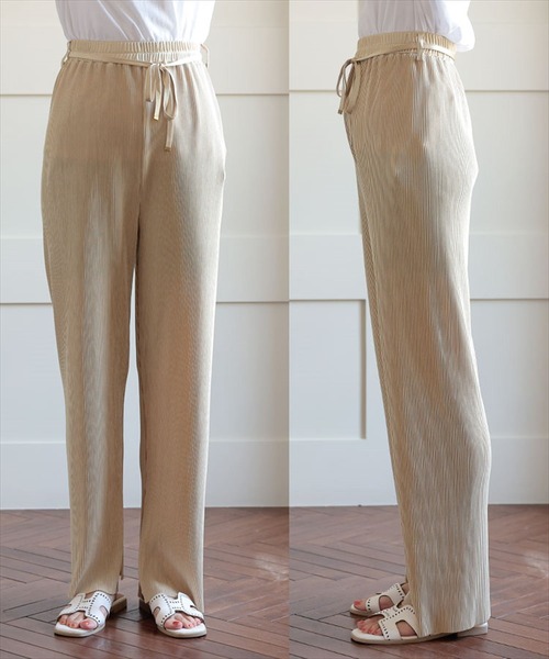 DONOBAN（ドノバン）の「セルフカット インサイドスリットプリーツパンツ（その他パンツ・レディース・ブラック/ベージュ/ピンク/イエロー・SHORT/LONG）」の14枚目の写真