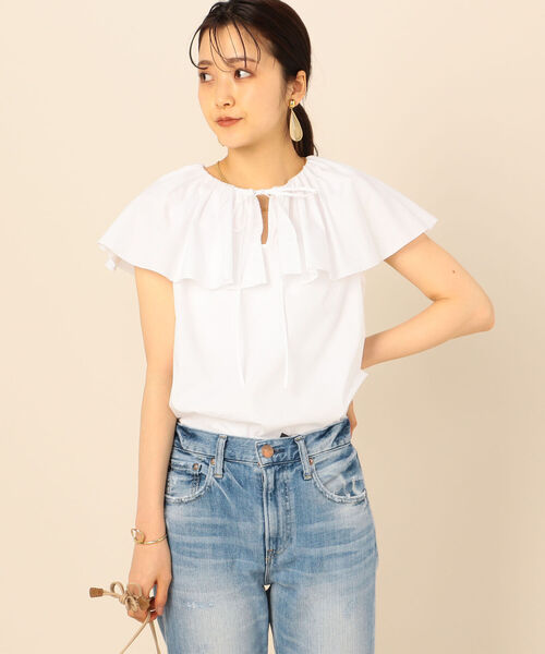 NOLLEY’S（ノーリーズ）の「【WEB先行販売】ビックカラー大人フリルブラウス（シャツ/ブラウス・レディース・ホワイト/ブラック/ブルー系その他3/ブルー系その他7・FREE）」の9枚目の写真