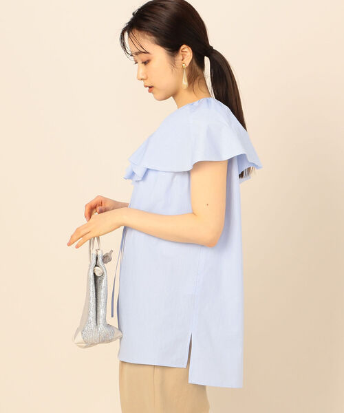 NOLLEY’S（ノーリーズ）の「【WEB先行販売】ビックカラー大人フリルブラウス（シャツ/ブラウス・レディース・ホワイト/ブラック/ブルー系その他3/ブルー系その他7・FREE）」の5枚目の写真