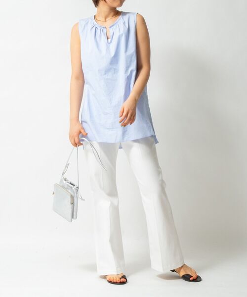 NOLLEY’S（ノーリーズ）の「【WEB先行販売】ビックカラー大人フリルブラウス（シャツ/ブラウス・レディース・ホワイト/ブラック/ブルー系その他3/ブルー系その他7・FREE）」の8枚目の写真