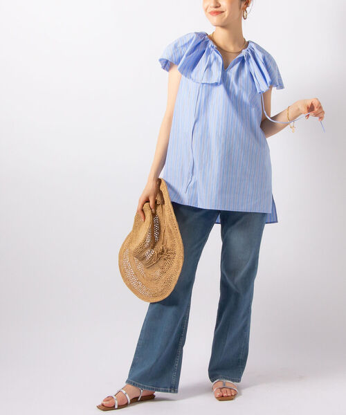 NOLLEY’S（ノーリーズ）の「【WEB先行販売】ビックカラー大人フリルブラウス（シャツ/ブラウス・レディース・ホワイト/ブラック/ブルー系その他3/ブルー系その他7・FREE）」の14枚目の写真