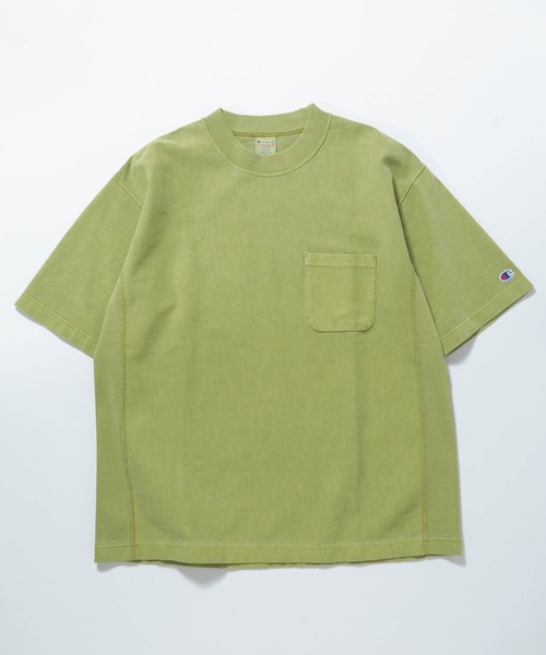 Champion(チャンピオン)の「【CHAMPION × ADAM ET ROPE’】顔料染め リバースウィーブ ポケットT(Tシャツ/カットソー・メンズ・ライトグリーン/カーキ系/ネイビー系・LL/M/L)」の13枚目の写真