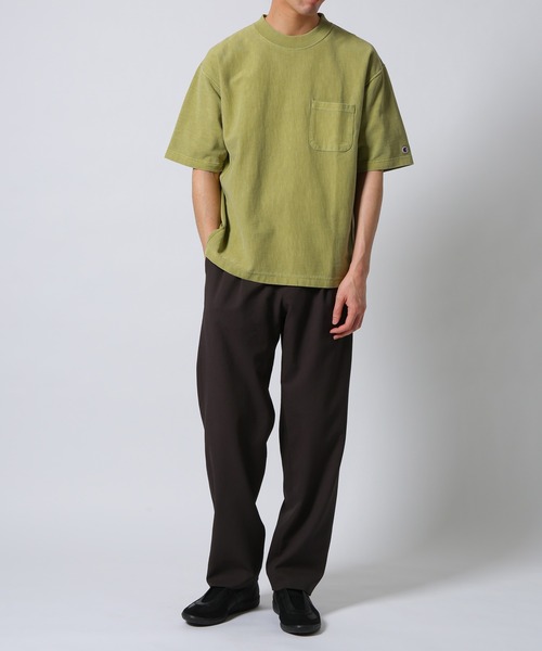 Champion(チャンピオン)の「【CHAMPION × ADAM ET ROPE’】顔料染め リバースウィーブ ポケットT(Tシャツ/カットソー・メンズ・ライトグリーン/カーキ系/ネイビー系・LL/M/L)」の4枚目の写真