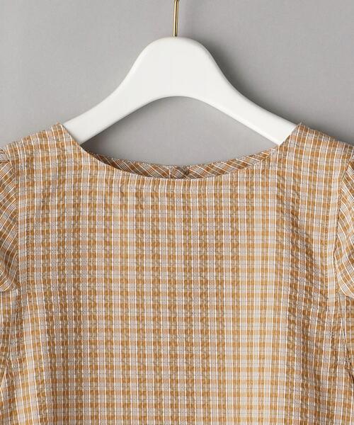 BEAUTY&YOUTH UNITED ARROWS(ビューティーアンドユースユナイテッドアローズ)の「BY チェックパフスリーブコンパクト6分袖ブラウス -ウォッシャブル-(シャツ/ブラウス・レディース・ライラック/オレンジ・FREE)」の8枚目の写真
