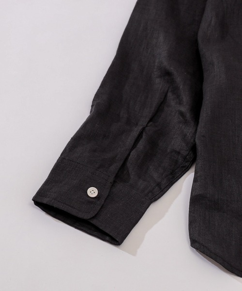 CIAOPANIC TYPY（チャオパニックティピー）の「リネン１００バンドカラー長袖シャツ（シャツ/ブラウス・メンズ・オフホワイト/ブラック/グリーン・MEDIUM/LARGE）」の11枚目の写真