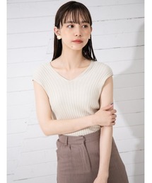 fifth | フレンチスリーブVネックコンパクトリブニット(ニット/セーター)