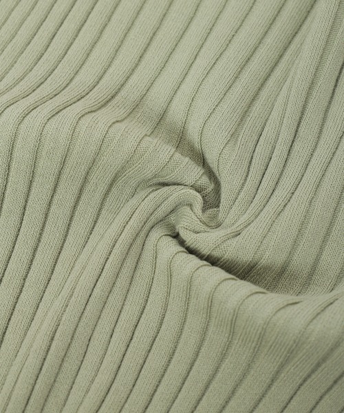 fifth（フィフス）の「フレンチスリーブVネックコンパクトリブニット（ニット/セーター・レディース・ライトグリーン/ライトベージュ・MEDIUM）」の5枚目の写真