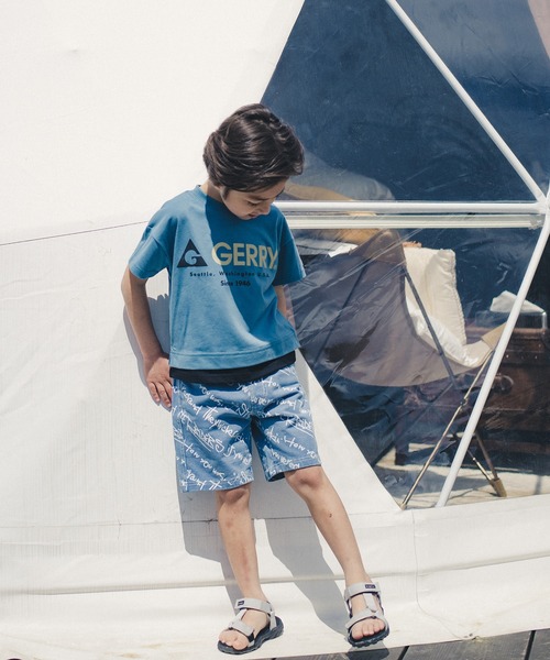 RADCHAP（ラッドチャップ）の「インディゴカットソー斜めロゴハーフパンツ（その他パンツ・キッズ・サックスブルー/ブルー・90cm/110cm/100cm/120cm/130cm/140cm/150cm）」の5枚目の写真